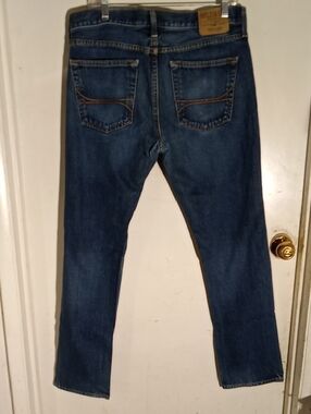 Men's Hollister Jeans 34-32 Like No Stretch Blue Good Condition Leg Inseam 32 In